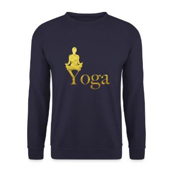Yoga - Unisex Sweatshirt - navy - Front - Alina (178cm) & Michal (187cm)