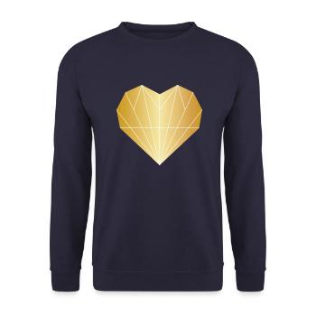 Coeur Diamant Or - Sweat-shirt Unisexe - marine - Devant - Alina (178cm) & Michal (187cm)