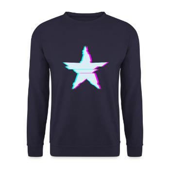 Star with glitch effect - Unisex Sweatshirt - navy - Front - Alina (178cm) & Michal (187cm)