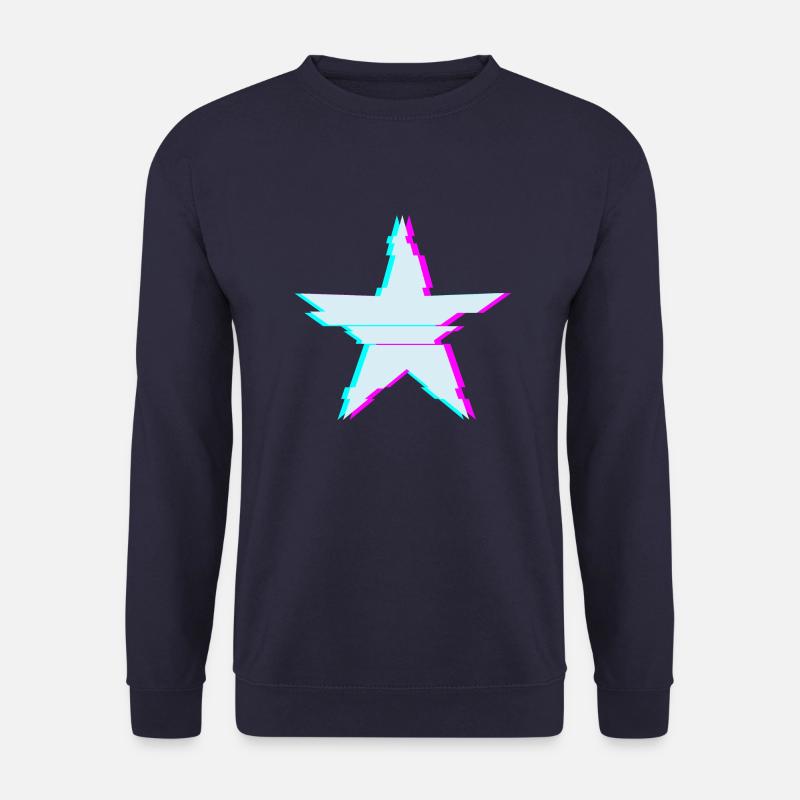 Stern mit Glitch Effekt - Unisex Pullover - Navy