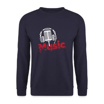 Music - Unisex Sweatshirt - navy - Front - Alina (178cm) & Michal (187cm)