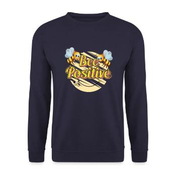 Bee Positive - Unisex Pullover - Navy - Vorne - Alina (178cm) & Michal (187cm)