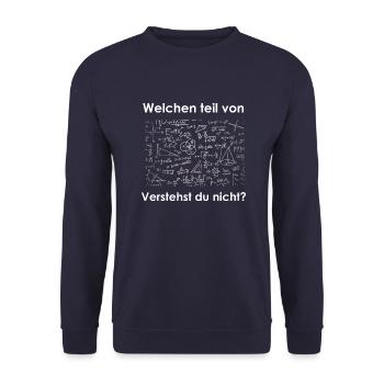 Welchen Teil von ...Studenten/Mathematiker/Physik - Unisex Pullover - Navy - Vorne - Alina (178cm) & Michal (187cm)