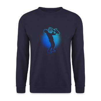 Saxophoniste Sax Herren Jungen Saxophone - Sweat-shirt Unisexe - marine - Devant - Alina (178cm) & Michal (187cm)