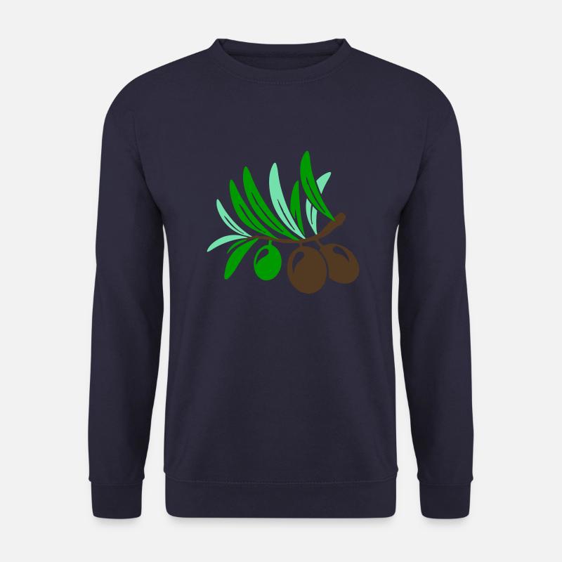 Olive 3 Zweig Blatt Olivenöl Öl Mittelmeer Salat - Unisex Pullover - Navy