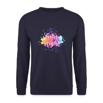 girls night,stars,pink,pink,girly,colorful,watercolor - Unisex Sweatshirt - navy - Front - Alina (178cm) & Michal (187cm)