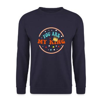 Roi - Couronne - Sweat-shirt Unisexe - marine - Devant - Alina (178cm) & Michal (187cm)