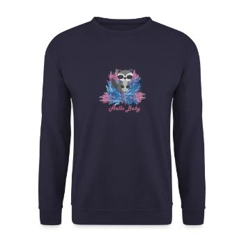 Hello Baby Dachs - Unisex Pullover - Navy - Vorne - Alina (178cm) & Michal (187cm)