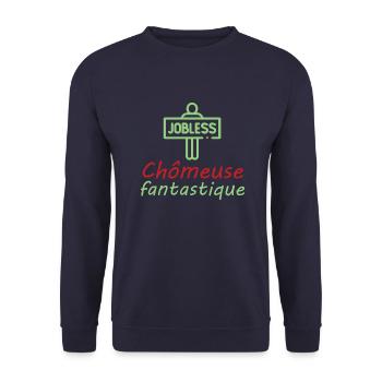 Tshirt femme Chômeuse fantastique - Sweat-shirt Unisexe - marine - Devant - Alina (178cm) & Michal (187cm)