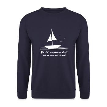 Sailing Sailboat drift - Unisex Sweatshirt - navy - Front - Alina (178cm) & Michal (187cm)