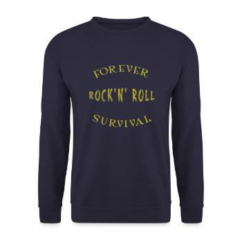 Forever rock n roll survival amateurs de rock - Sweat-shirt Unisexe - marine - Devant - Alina (178cm) & Michal (187cm)