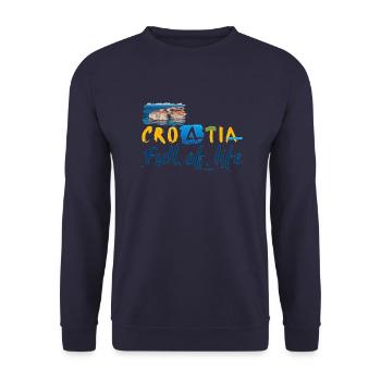 Croatie Croate Hrvatska Croatie Croates Croates Croates - Sweat-shirt Unisexe - marine - Devant - Alina (178cm) & Michal (187cm)