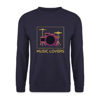 Music Lovers Drums Design - Unisex Sweatshirt - navy - Front - Alina (178cm) & Michal (187cm)