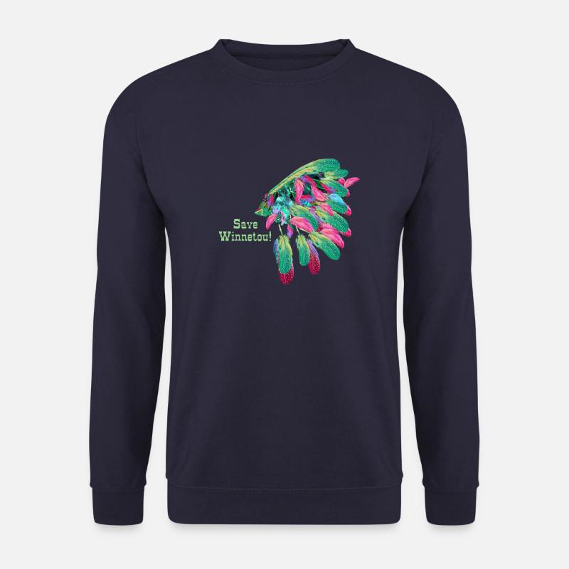save winnetou,winnetou,indianer,Federn,Häuptling - Unisex Pullover - Navy