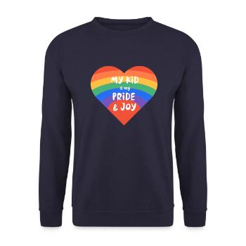 Chemise LGBTQ Heart Pride Joie pour un parent fier - Sweat-shirt Unisexe - marine - Devant - Alina (178cm) & Michal (187cm)