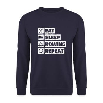 Mangez dormir ramer Répétez. Aviron Pagayage - Sweat-shirt Unisexe - marine - Devant - Alina (178cm) & Michal (187cm)