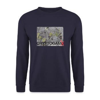 Cryptogam - kein Kryptospiel - Unisex Pullover - Navy - Vorne - Alina (178cm) & Michal (187cm)