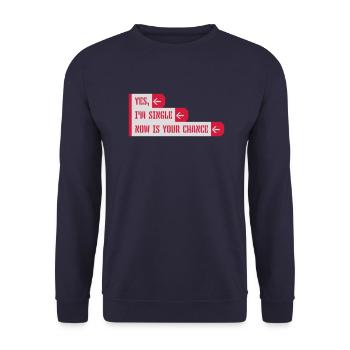 single now your chance - Unisex Pullover - Navy - Vorne - Alina (178cm) & Michal (187cm)