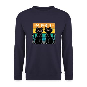 Ew People Lustiges Katzen Katzenliebhaber Geschenk - Unisex Pullover - Navy - Vorne - Alina (178cm) & Michal (187cm)
