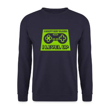 get older level up - Unisex Sweatshirt - navy - Front - Alina (178cm) & Michal (187cm)