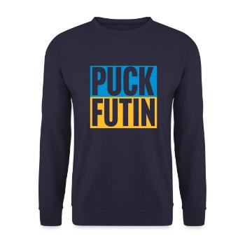 Conception du logo Puck Futin - Sweat-shirt Unisexe - marine - Devant - Alina (178cm) & Michal (187cm)
