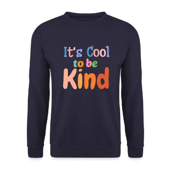 Es ist cool, nett zu sein - Unisex Pullover - Navy - Vorne - Alina (178cm) & Michal (187cm)