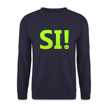oui chante drôle pas de fille féminisme appliquer toujours - Sweat-shirt Unisexe - marine - Devant - Alina (178cm) & Michal (187cm)