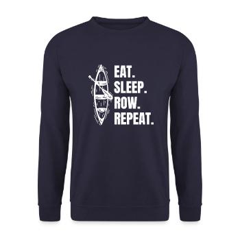 Ruderer Spruch Ruderverein lustige Rudern Ruderin - Unisex Pullover - Navy - Vorne - Alina (178cm) & Michal (187cm)
