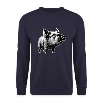 pig sweet pigs pigs animal animals 1 - Unisex Sweatshirt - navy - Front - Alina (178cm) & Michal (187cm)