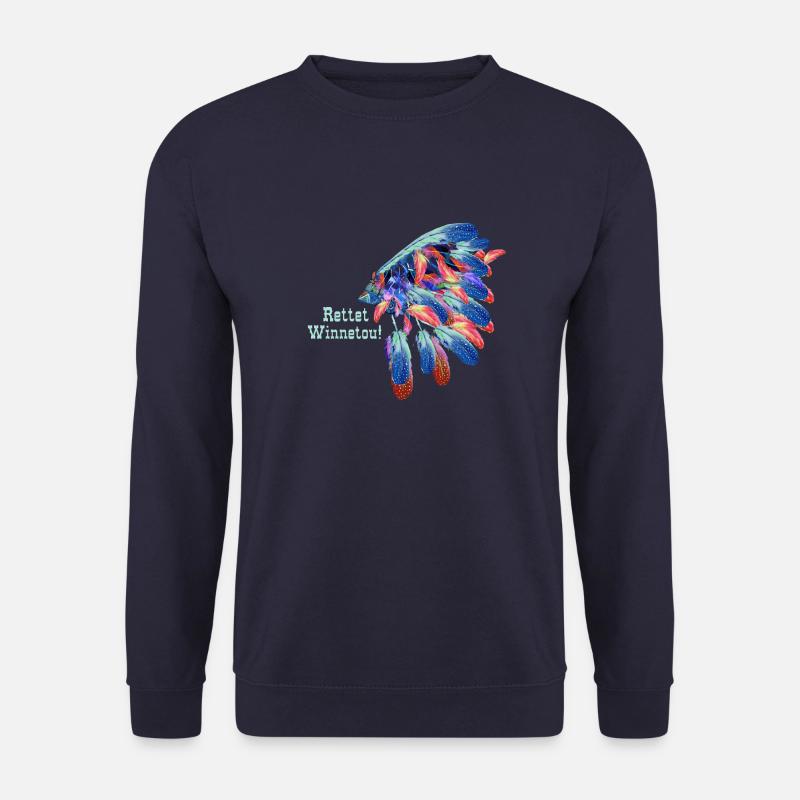 rettet winnetou,winnetou,indianer,häuptling - Unisex Pullover - Navy