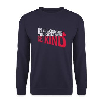 you can be kind - Unisex Pullover - Navy - Vorne - Alina (178cm) & Michal (187cm)