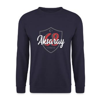 Aksayray - Unisex Sweatshirt - navy - Front - Alina (178cm) & Michal (187cm)
