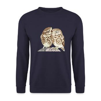 Hiboux câlins - Sweat-shirt Unisexe - marine - Devant - Alina (178cm) & Michal (187cm)