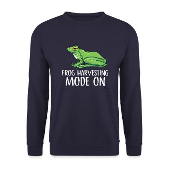 Mode de récolte de grenouilles sur Conception pour un chasseur de grenouilles - Sweat-shirt Unisexe - marine - Devant - Alina (178cm) & Michal (187cm)