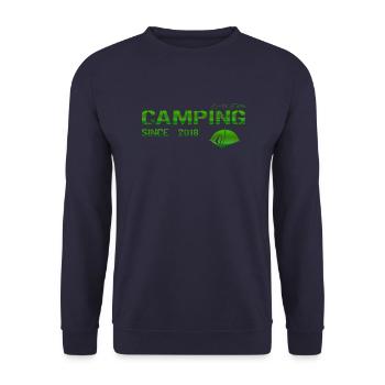 Camping 2018 Geschenk - Unisex Pullover - Navy - Vorne - Alina (178cm) & Michal (187cm)