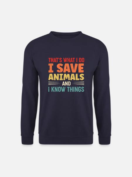 Ich rette Tiere - Unisex Pullover - Navy