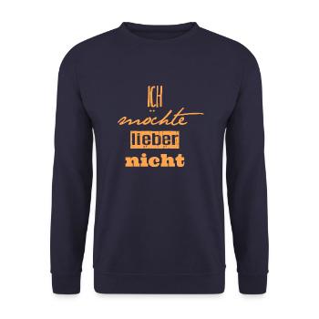 Bartleby der Schreiber - Ich möchte lieber nicht - Unisex Pullover - Navy - Vorne - Alina (178cm) & Michal (187cm)