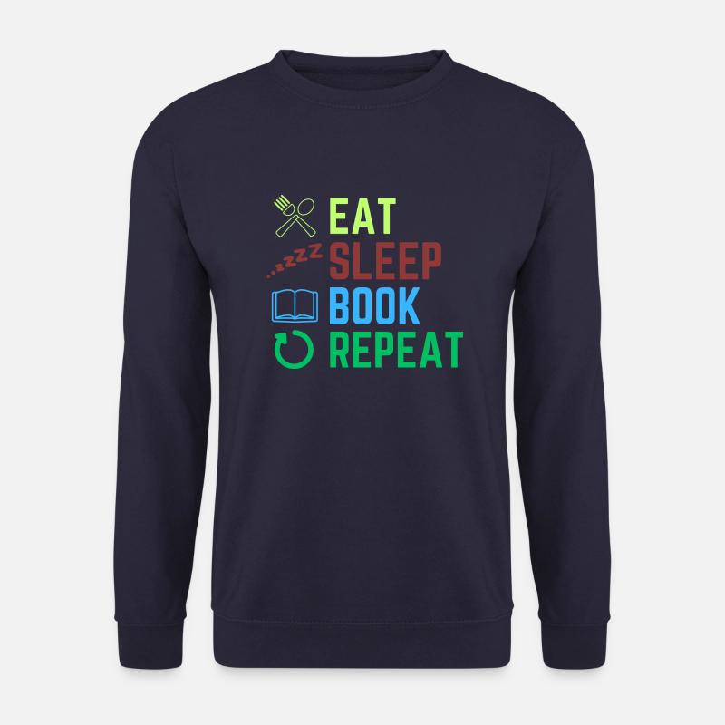 eat sleep book repeat - Unisex Sweatshirt - navy