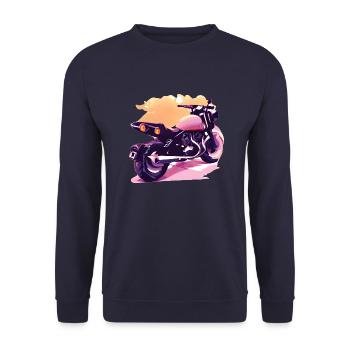 Motorcross Motorcycle Motorcycle Fan Motorcyclist - Unisex Sweatshirt - navy - Front - Alina (178cm) & Michal (187cm)