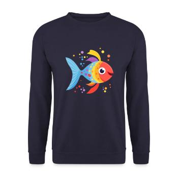 Beautiful colorful fish swimming in the sea - Unisex Sweatshirt - navy - Front - Alina (178cm) & Michal (187cm)