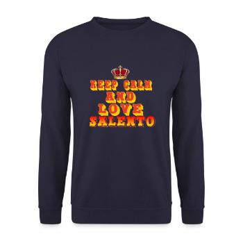 "Keep calm and love Salento" - Unisex Sweatshirt - navy - Front - Alina (178cm) & Michal (187cm)