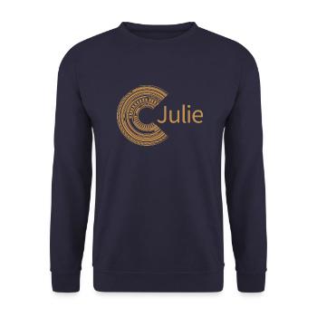 Für Julie - Unisex Pullover - Navy - Vorne - Alina (178cm) & Michal (187cm)