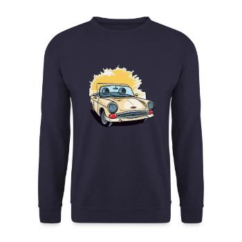 French yellow convertible - Unisex Sweatshirt - navy - Front - Alina (178cm) & Michal (187cm)