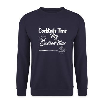 Zeit für Cocktails - Unisex Pullover - Navy - Vorne - Alina (178cm) & Michal (187cm)