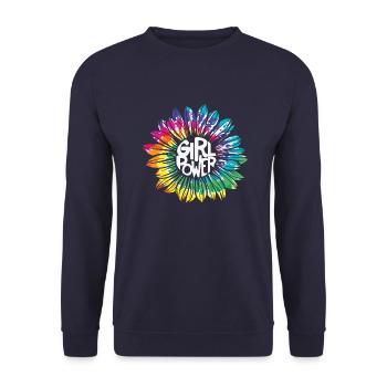 Girl Power - Unisex Sweatshirt - navy - Front - Alina (178cm) & Michal (187cm)