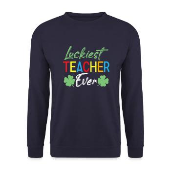 Lehrer Schulalltag Vintage Bildung Unterricht - Unisex Pullover - Navy - Vorne - Alina (178cm) & Michal (187cm)