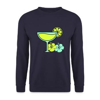 Cocktail Hibiscus - Unisex Sweatshirt - navy - Front - Alina (178cm) & Michal (187cm)
