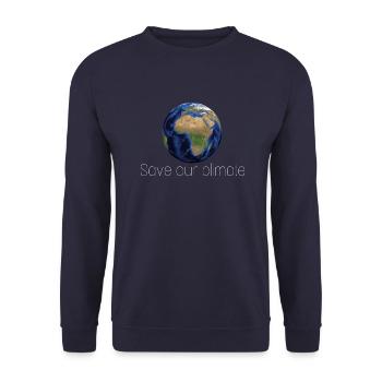 Save our planet - Unisex Pullover - Navy - Vorne - Alina (178cm) & Michal (187cm)