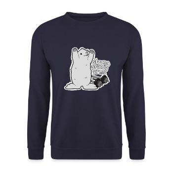 Tazz Talk | strong stubby arms VINTAGE - Unisex Sweatshirt - navy - Front - Alina (178cm) & Michal (187cm)