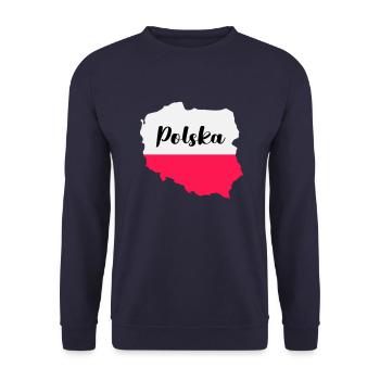 Poland Polska - Unisex Sweatshirt - navy - Front - Alina (178cm) & Michal (187cm)